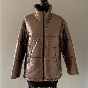 Rose gold puffer jacket